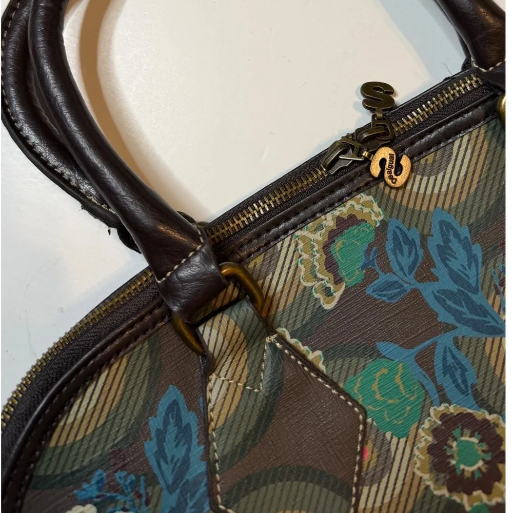 Vtg Desigual Floral Geometric Satchel Purse Tote Bag NWT